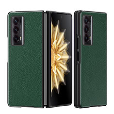 Luxury Leather Matte Finish and Plastic Back Cover Case GS1 for Huawei Honor Magic V2 5G Green