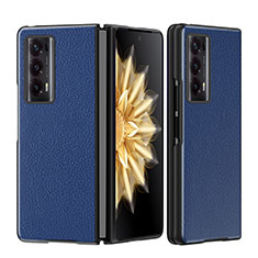 Luxury Leather Matte Finish and Plastic Back Cover Case GS1 for Huawei Honor Magic V2 Ultimate 5G Blue