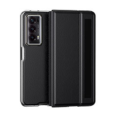 Luxury Leather Matte Finish and Plastic Back Cover Case GS6 for Huawei Honor Magic V2 5G Black