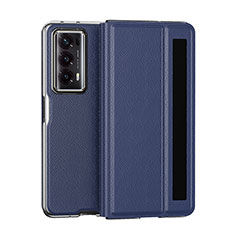 Luxury Leather Matte Finish and Plastic Back Cover Case GS6 for Huawei Honor Magic V2 5G Blue