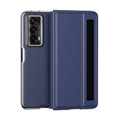 Luxury Leather Matte Finish and Plastic Back Cover Case GS6 for Huawei Honor Magic V2 Ultimate 5G Blue