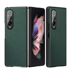 Luxury Leather Matte Finish and Plastic Back Cover Case L06 for Samsung Galaxy Z Fold4 5G Green