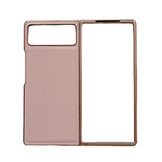 Luxury Leather Matte Finish and Plastic Back Cover Case S02 for Xiaomi Mix Fold 2 5G Rose Gold