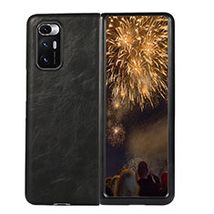 Luxury Leather Matte Finish and Plastic Back Cover Case S02 for Xiaomi Mix Fold 5G Black