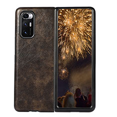 Luxury Leather Matte Finish and Plastic Back Cover Case S02 for Xiaomi Mix Fold 5G Bronze