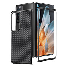 Luxury Leather Matte Finish and Plastic Back Cover Case S02D for Huawei Honor Magic Vs 5G Black