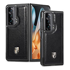 Luxury Leather Matte Finish and Plastic Back Cover Case S04D for Huawei Honor Magic Vs 5G Black