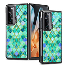 Luxury Leather Matte Finish and Plastic Back Cover Case S08D for Huawei Honor Magic Vs 5G Green