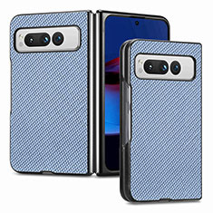 Luxury Leather Matte Finish and Plastic Back Cover Case SD1 for Google Pixel Fold 5G Blue