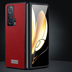 Luxury Leather Matte Finish and Plastic Back Cover Case SD1 for Huawei Honor Magic Vs Ultimate 5G Red