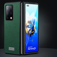 Luxury Leather Matte Finish and Plastic Back Cover Case SD1 for Huawei Mate X2 Green