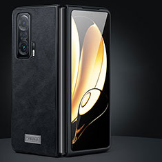 Luxury Leather Matte Finish and Plastic Back Cover Case SD2 for Huawei Honor Magic Vs Ultimate 5G Black