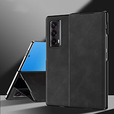 Luxury Leather Matte Finish and Plastic Back Cover Case ZL3 for Huawei Honor Magic Vs2 5G Black