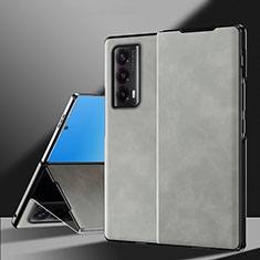 Luxury Leather Matte Finish and Plastic Back Cover Case ZL3 for Huawei Honor Magic Vs2 5G Gray