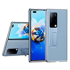 Luxury Leather Matte Finish and Plastic Back Cover Case ZL4 for Huawei Mate X2 Blue