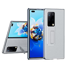 Luxury Leather Matte Finish and Plastic Back Cover Case ZL4 for Huawei Mate X2 Silver