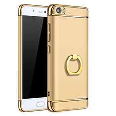 Luxury Metal Frame and Plastic Back Case with Finger Ring Stand for Xiaomi Mi 5 Gold