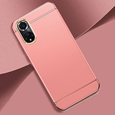 Luxury Metal Frame and Plastic Back Cover Case for Huawei Honor 50 5G Rose Gold