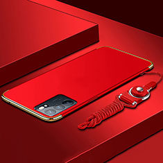 Luxury Metal Frame and Plastic Back Cover Case for Oppo Reno6 5G Red