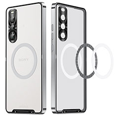 Luxury Metal Frame and Plastic Back Cover Case for Sony Xperia 10 V Silver