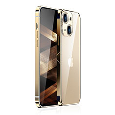 Luxury Metal Frame and Plastic Back Cover Case JB1 for Apple iPhone 15 Plus Gold