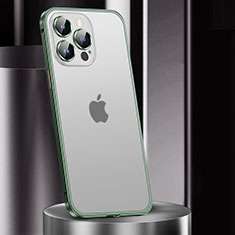 Luxury Metal Frame and Plastic Back Cover Case JL2 for Apple iPhone 14 Pro Green