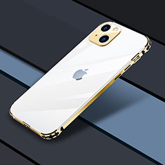 Luxury Metal Frame and Plastic Back Cover Case JL3 for Apple iPhone 15 Gold