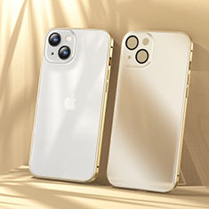 Luxury Metal Frame and Plastic Back Cover Case LF1 for Apple iPhone 15 Gold