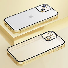 Luxury Metal Frame and Plastic Back Cover Case LF3 for Apple iPhone 15 Gold