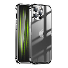 Luxury Metal Frame and Plastic Back Cover Case LK1 for Apple iPhone 13 Pro Black