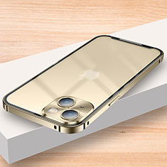 Luxury Metal Frame and Plastic Back Cover Case LK2 for Apple iPhone 14 Gold