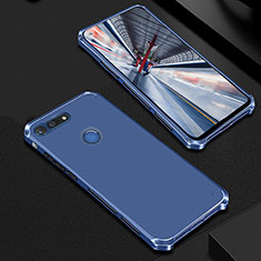 Luxury Metal Frame and Plastic Back Cover Case M01 for Huawei Honor V20 Blue