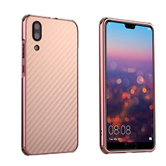 Luxury Metal Frame and Plastic Back Cover Case M01 for Huawei P20 Rose Gold