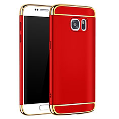 Luxury Metal Frame and Plastic Back Cover Case M01 for Samsung Galaxy S7 G930F G930FD Red