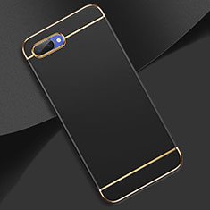 Luxury Metal Frame and Plastic Back Cover Case M02 for Oppo A12e Black