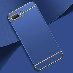 Luxury Metal Frame and Plastic Back Cover Case M02 for Oppo A5 Blue