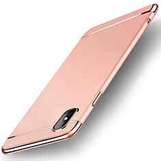 Luxury Metal Frame and Plastic Back Cover Case M05 for Apple iPhone Xs Rose Gold