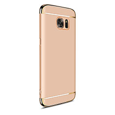 Luxury Metal Frame and Plastic Back Cover Case M05 for Samsung Galaxy S7 Edge G935F Gold