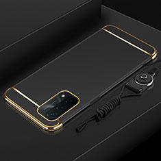 Luxury Metal Frame and Plastic Back Cover Case P01 for Oppo A93 5G Black