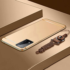 Luxury Metal Frame and Plastic Back Cover Case P01 for Oppo A93s 5G Gold