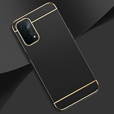 Luxury Metal Frame and Plastic Back Cover Case P02 for Oppo A54 5G Black