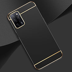 Luxury Metal Frame and Plastic Back Cover Case P02 for Oppo A55 5G Black