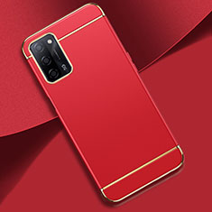 Luxury Metal Frame and Plastic Back Cover Case P02 for Oppo A56 5G Red