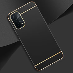 Luxury Metal Frame and Plastic Back Cover Case P02 for Oppo A74 5G Black
