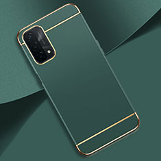 Luxury Metal Frame and Plastic Back Cover Case P02 for Oppo A74 5G Midnight Green