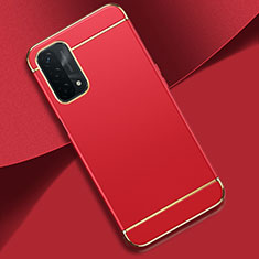 Luxury Metal Frame and Plastic Back Cover Case P02 for Oppo A74 5G Red
