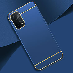 Luxury Metal Frame and Plastic Back Cover Case P02 for Oppo A93 5G Blue