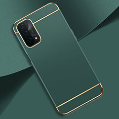 Luxury Metal Frame and Plastic Back Cover Case P02 for Oppo A93 5G Midnight Green