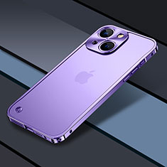 Luxury Metal Frame and Plastic Back Cover Case QC1 for Apple iPhone 15 Purple