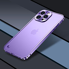 Luxury Metal Frame and Plastic Back Cover Case QC1 for Apple iPhone 16 Pro Max Purple